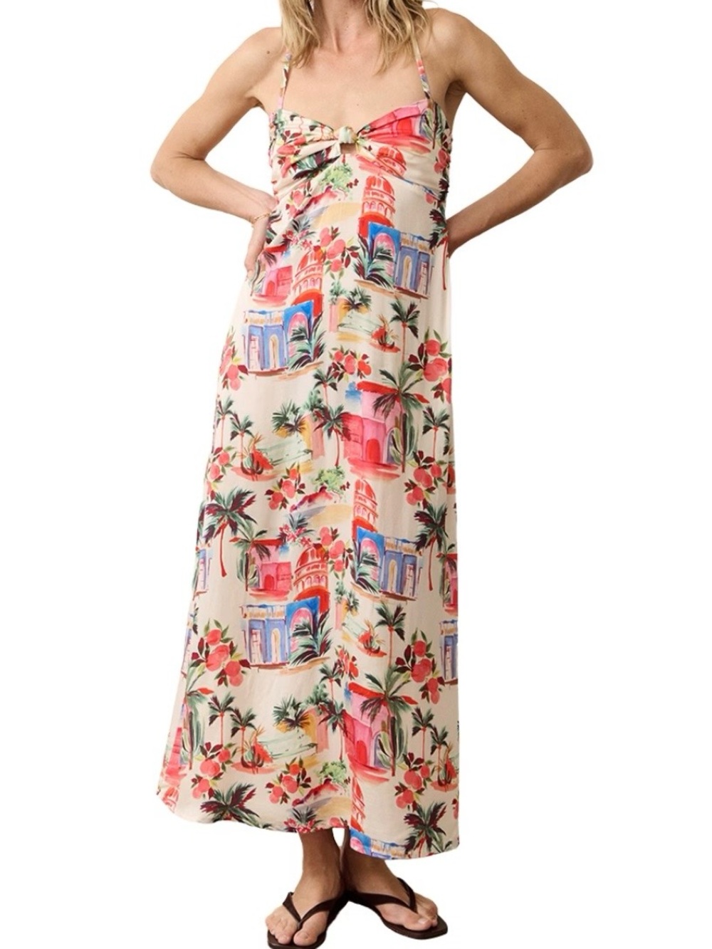 Marine Layer Paloma Halter Maxi Dress Tropical
Palmas Print Size XS - Picture 9 of 10